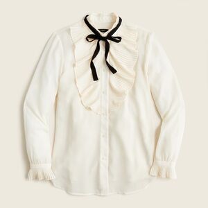 J Crew Pleated ruffle top in crinkle chiffon Size 24